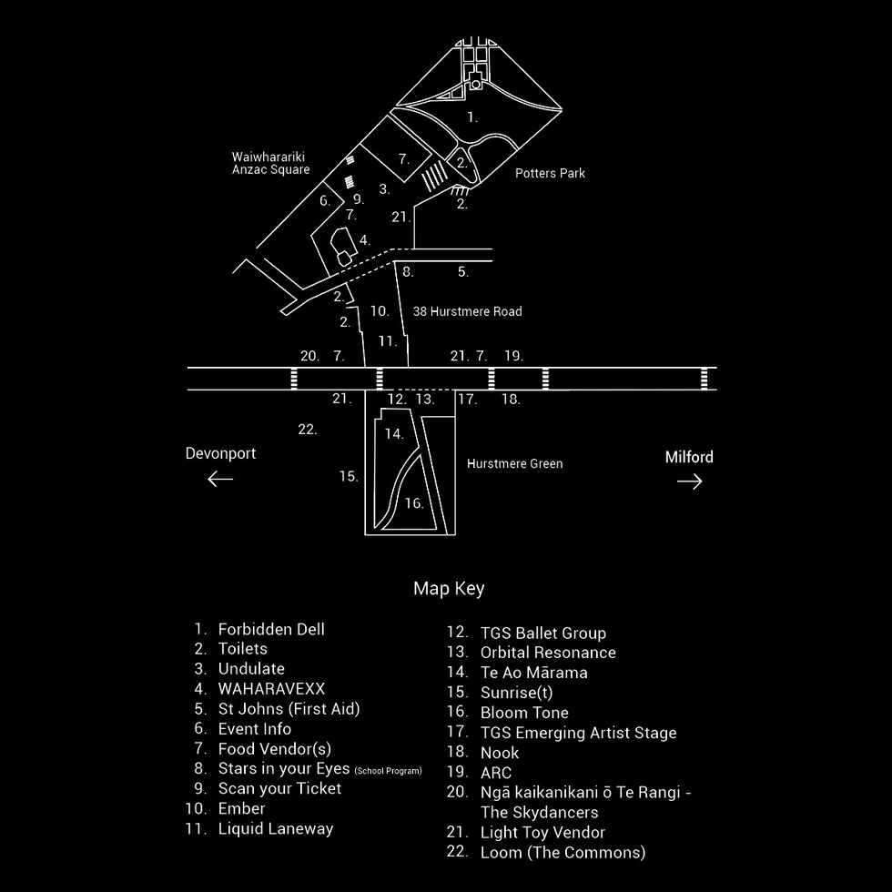 Takapuna Winter Lights Map 2026